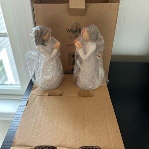 Willow Tree Sisters Figurines in Cream and Brown